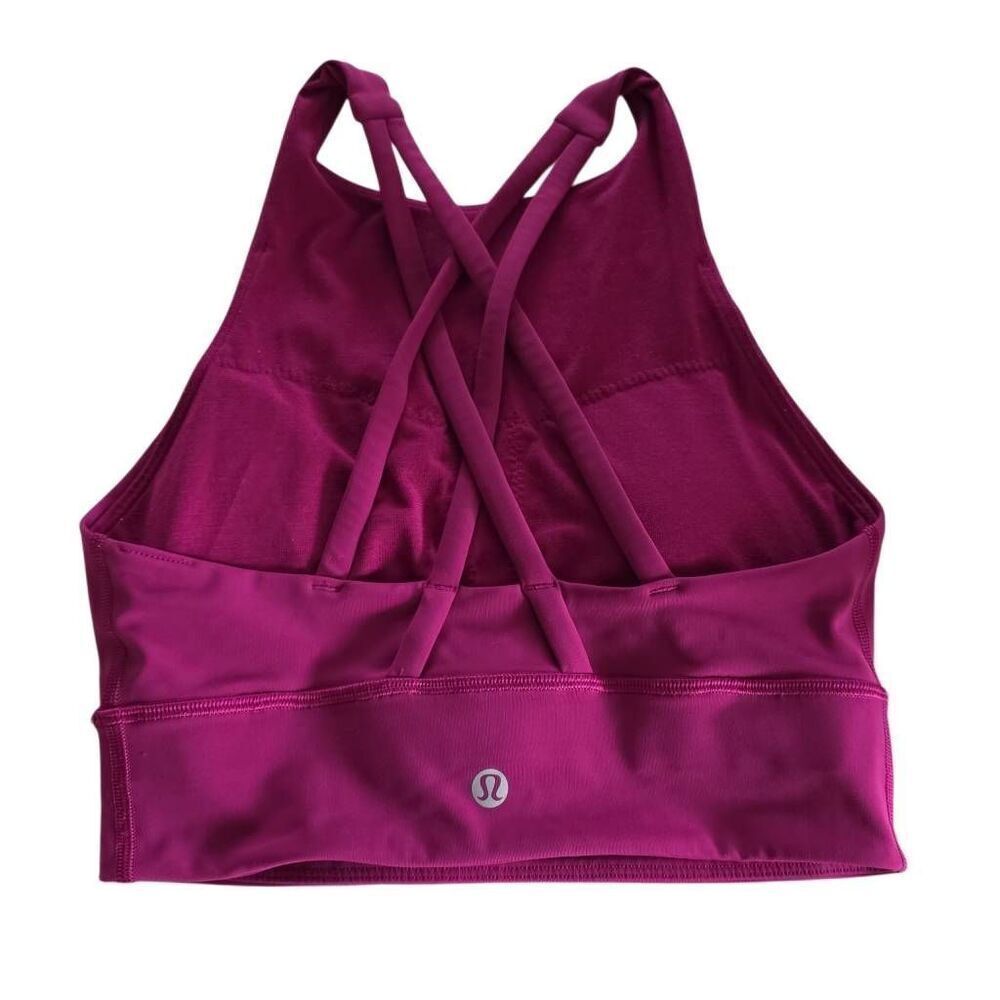 Lululemon Women's Size 4 Fuschia High Neck Sports Bra - Picture 2 of 3